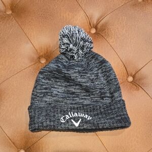 Callaway Charcoal and White Knit Beanie